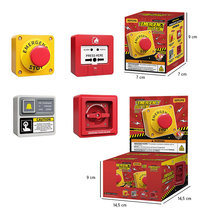 QueSera Series Emergency Button 5cm in Blind Box (9x7m) In espo da 4pz 4ass…x4…x96
